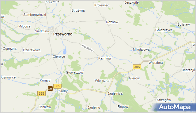 mapa Karnków gmina Przeworno, Karnków gmina Przeworno na mapie Targeo