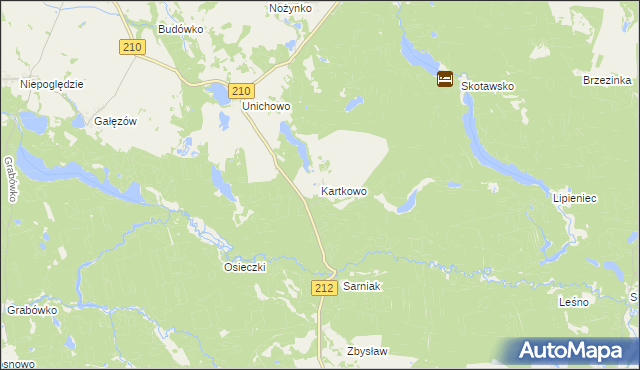 mapa Kartkowo, Kartkowo na mapie Targeo