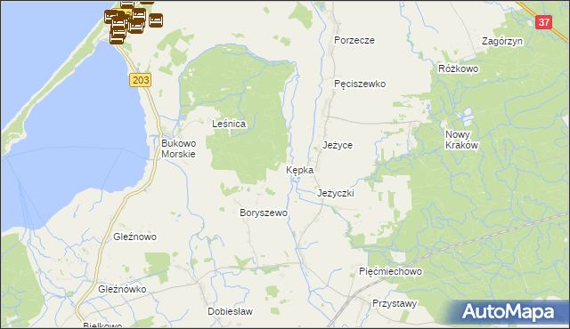 mapa Kępka gmina Darłowo, Kępka gmina Darłowo na mapie Targeo