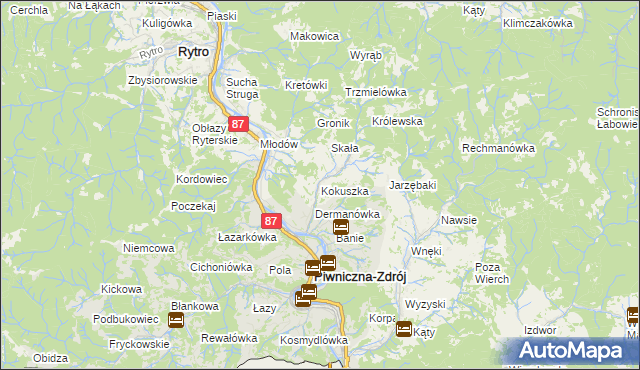 mapa Kokuszka, Kokuszka na mapie Targeo