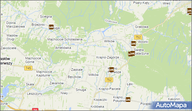 mapa Krajno-Zagórze, Krajno-Zagórze na mapie Targeo