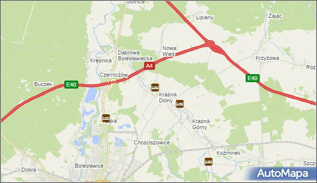 mapa Kraśnik Dolny, Kraśnik Dolny na mapie Targeo