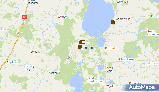 mapa Kruklanki, Kruklanki na mapie Targeo