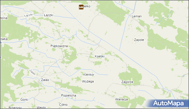 mapa Ksebki, Ksebki na mapie Targeo