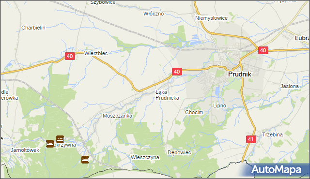 mapa Łąka Prudnicka, Łąka Prudnicka na mapie Targeo