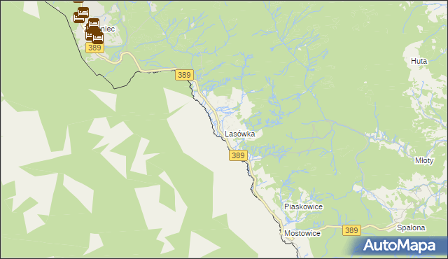 mapa Lasówka, Lasówka na mapie Targeo