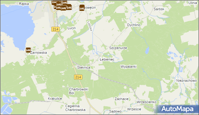 mapa Łebieniec, Łebieniec na mapie Targeo