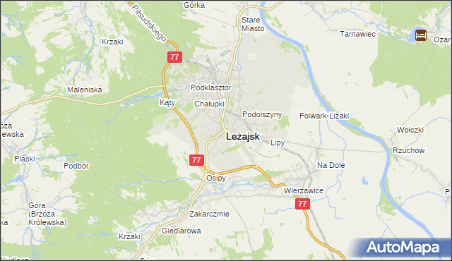 mapa Leżajsk, Leżajsk na mapie Targeo