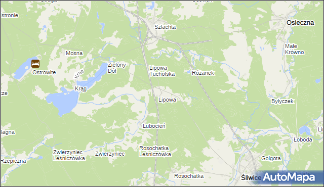 mapa Lipowa Leśniczówka, Lipowa Leśniczówka na mapie Targeo