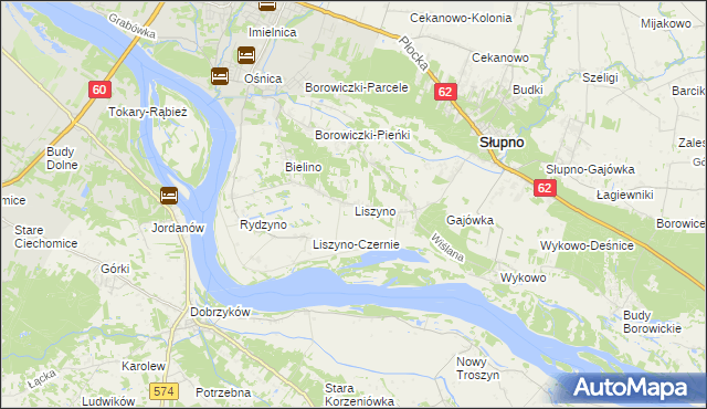 mapa Liszyno, Liszyno na mapie Targeo