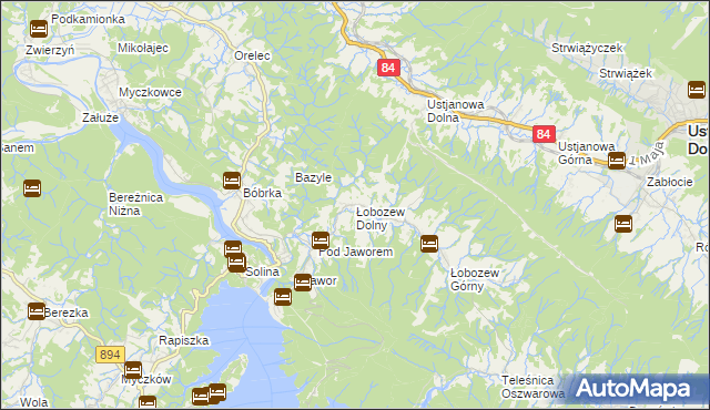 mapa Łobozew Dolny, Łobozew Dolny na mapie Targeo