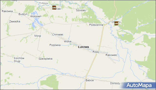 mapa Łukowa powiat biłgorajski, Łukowa powiat biłgorajski na mapie Targeo