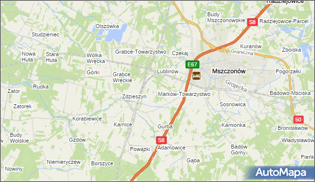 mapa Marków-Towarzystwo, Marków-Towarzystwo na mapie Targeo