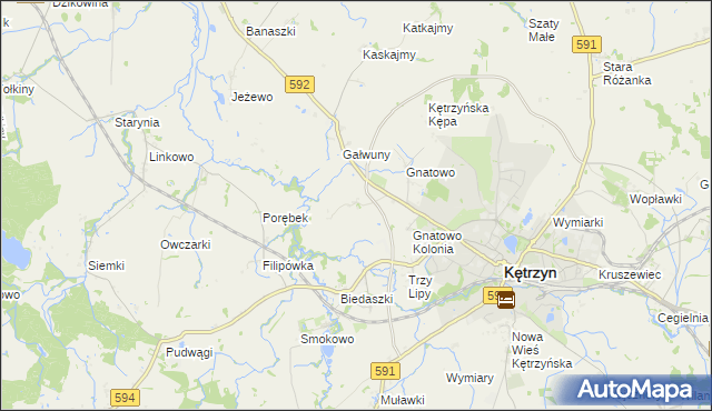 mapa Marszewo gmina Kętrzyn, Marszewo gmina Kętrzyn na mapie Targeo