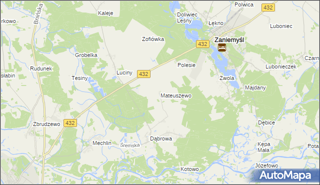 mapa Mateuszewo, Mateuszewo na mapie Targeo