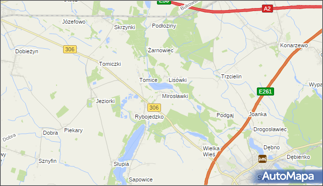 mapa Mirosławki, Mirosławki na mapie Targeo