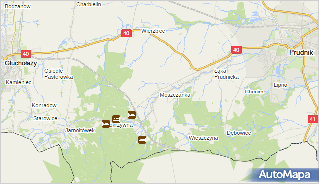 mapa Moszczanka gmina Prudnik, Moszczanka gmina Prudnik na mapie Targeo