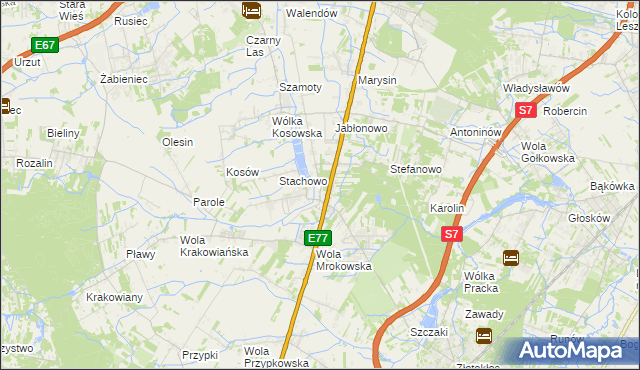 mapa Mroków gmina Lesznowola, Mroków gmina Lesznowola na mapie Targeo