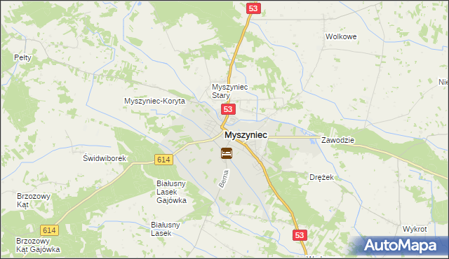 mapa Myszyniec, Myszyniec na mapie Targeo