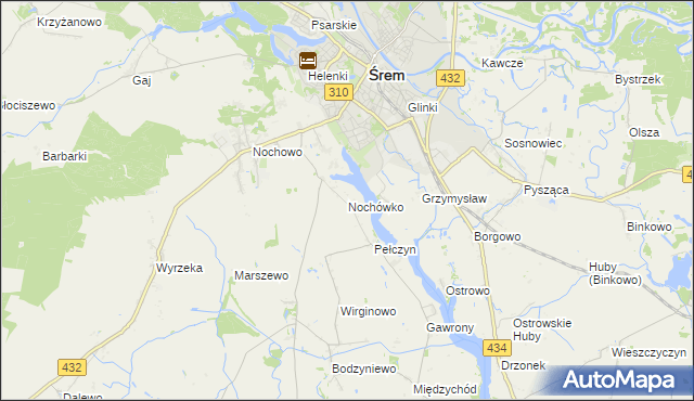 mapa Nochówko, Nochówko na mapie Targeo