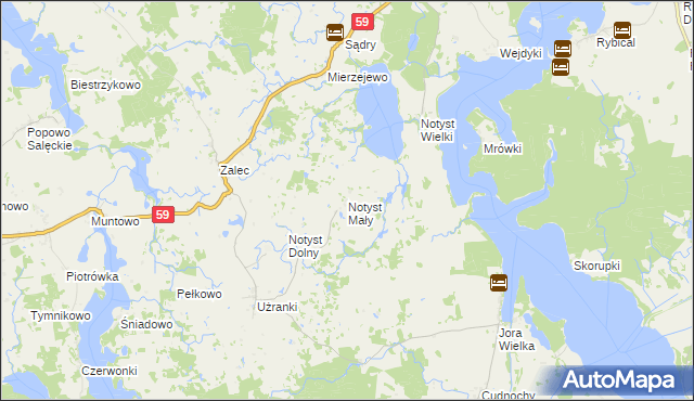 mapa Notyst Mały, Notyst Mały na mapie Targeo