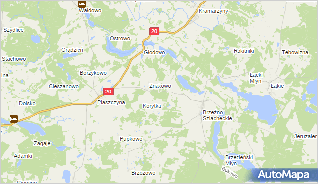 mapa Nowe Brzeźno gmina Lipnica, Nowe Brzeźno gmina Lipnica na mapie Targeo