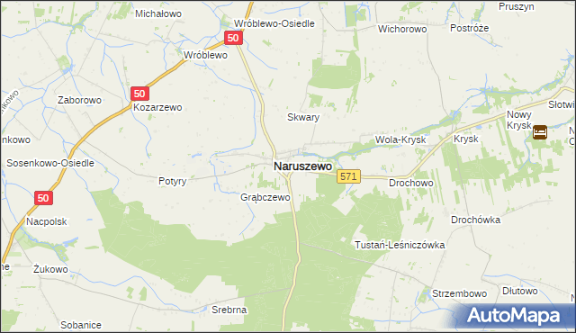 mapa Nowe Naruszewo, Nowe Naruszewo na mapie Targeo