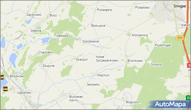 mapa Nowe Szczepankowo, Nowe Szczepankowo na mapie Targeo