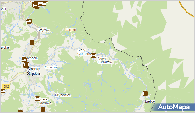 mapa Nowy Gierałtów, Nowy Gierałtów na mapie Targeo