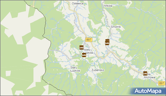 mapa Nowy Łupków, Nowy Łupków na mapie Targeo