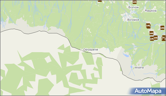 mapa Odrodzenie gmina Podgórzyn, Odrodzenie gmina Podgórzyn na mapie Targeo