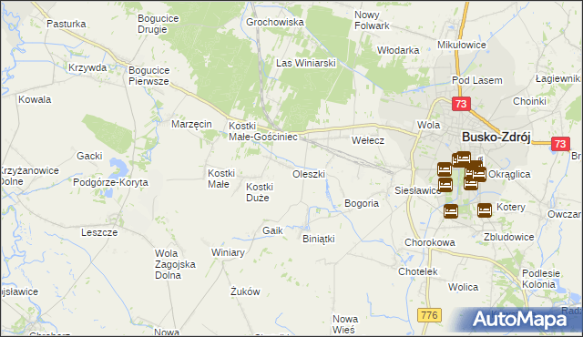 mapa Oleszki, Oleszki na mapie Targeo