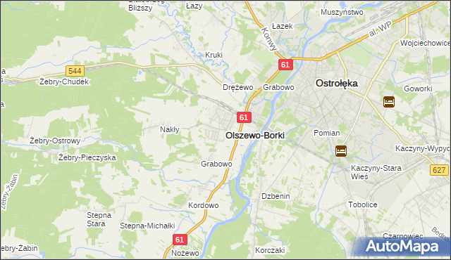 mapa Olszewo-Borki, Olszewo-Borki na mapie Targeo