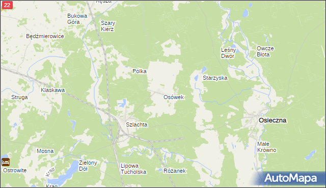 mapa Osówek gmina Osieczna, Osówek gmina Osieczna na mapie Targeo