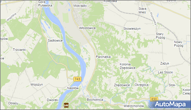 mapa Parchatka, Parchatka na mapie Targeo