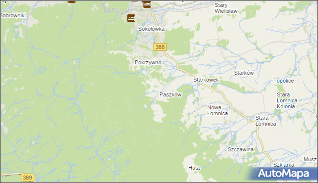 mapa Paszków gmina Bystrzyca Kłodzka, Paszków gmina Bystrzyca Kłodzka na mapie Targeo