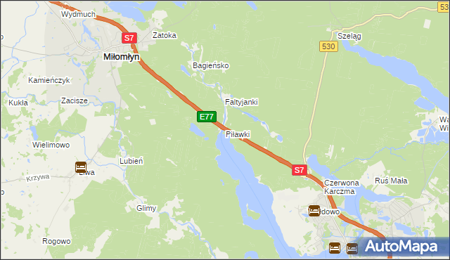 mapa Piławki, Piławki na mapie Targeo