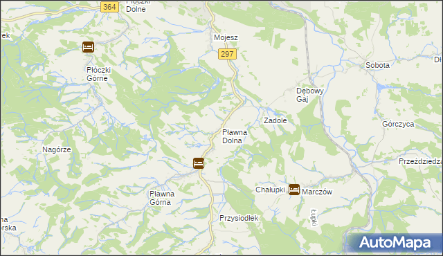 mapa Pławna Dolna, Pławna Dolna na mapie Targeo