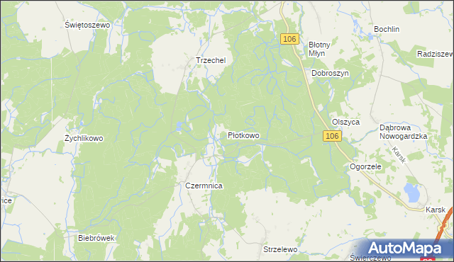 mapa Płotkowo, Płotkowo na mapie Targeo