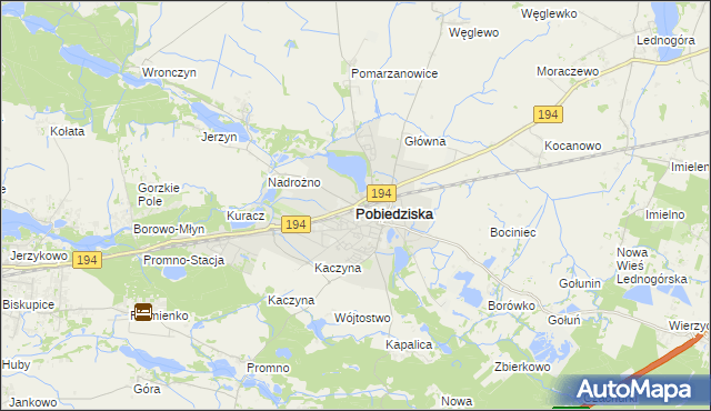 mapa Pobiedziska, Pobiedziska na mapie Targeo