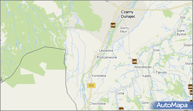 mapa Podczerwone, Podczerwone na mapie Targeo