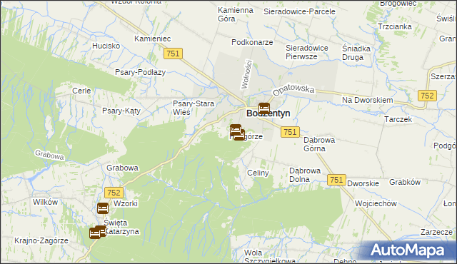 mapa Podgórze gmina Bodzentyn, Podgórze gmina Bodzentyn na mapie Targeo