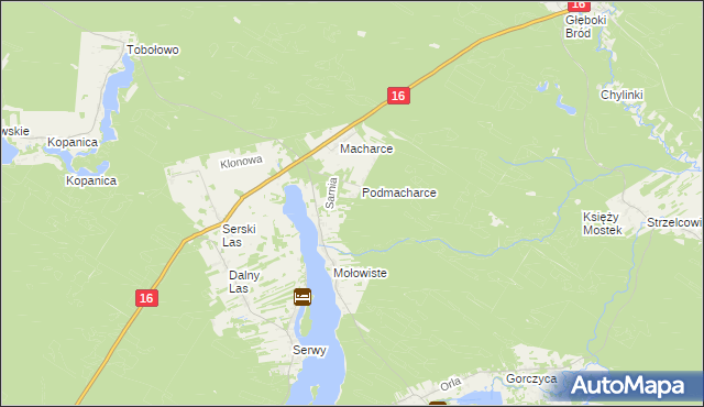 mapa Podmacharce Gajówka, Podmacharce Gajówka na mapie Targeo