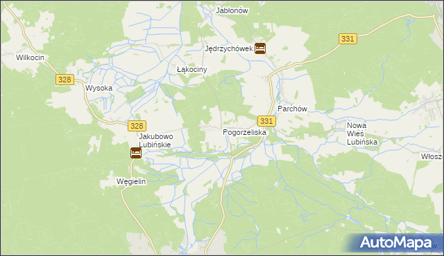 mapa Pogorzeliska, Pogorzeliska na mapie Targeo