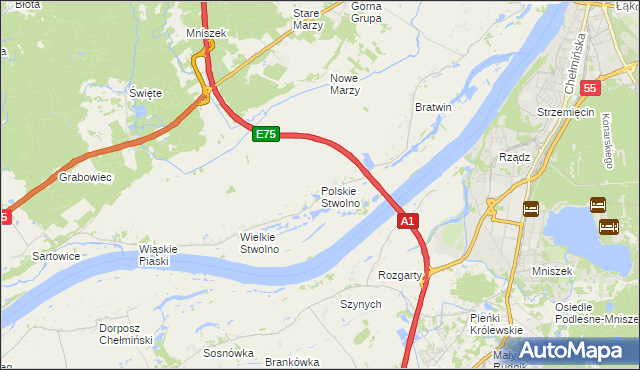 mapa Polskie Stwolno, Polskie Stwolno na mapie Targeo