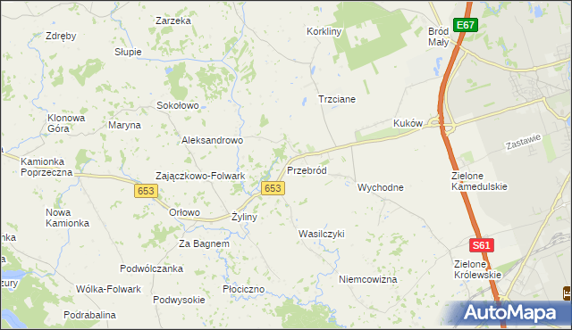 mapa Przebród, Przebród na mapie Targeo