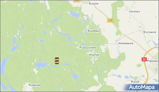 mapa Puszczykowo gmina Strzelce Krajeńskie, Puszczykowo gmina Strzelce Krajeńskie na mapie Targeo