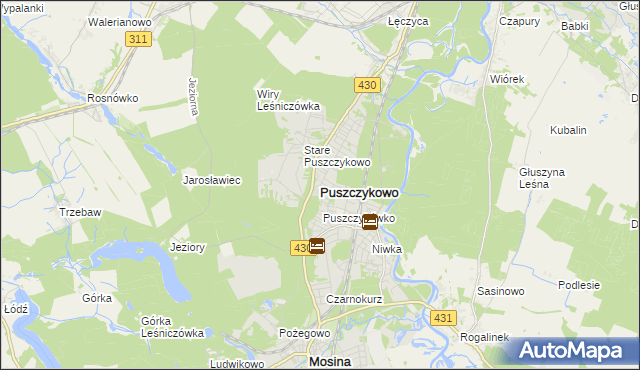 mapa Puszczykowo powiat poznański, Puszczykowo powiat poznański na mapie Targeo