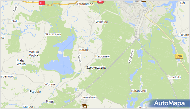 mapa Radomek gmina Iława, Radomek gmina Iława na mapie Targeo
