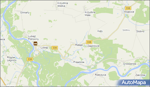 mapa Rataje gmina Wołów, Rataje gmina Wołów na mapie Targeo